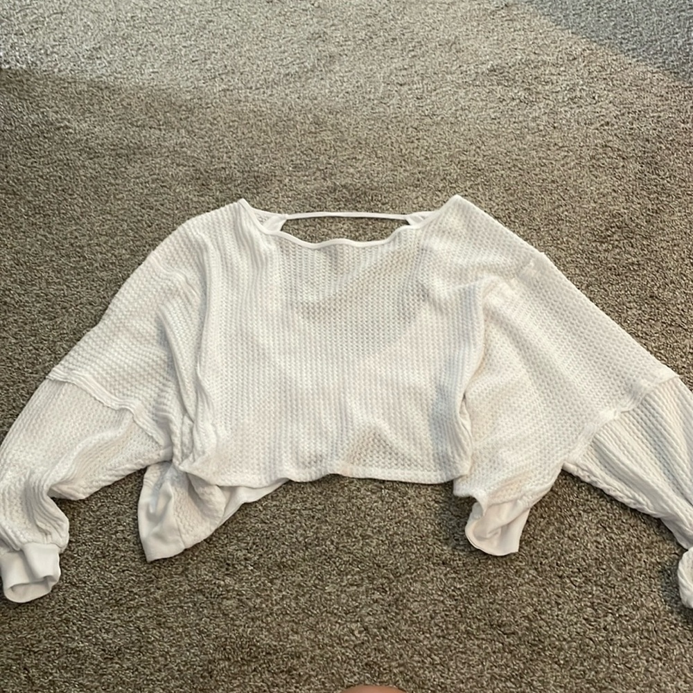 Free People Thermal Backless Crop Top